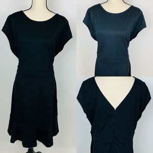 Loft Black Career A-Line Short Sleeve Dress 16 NEW